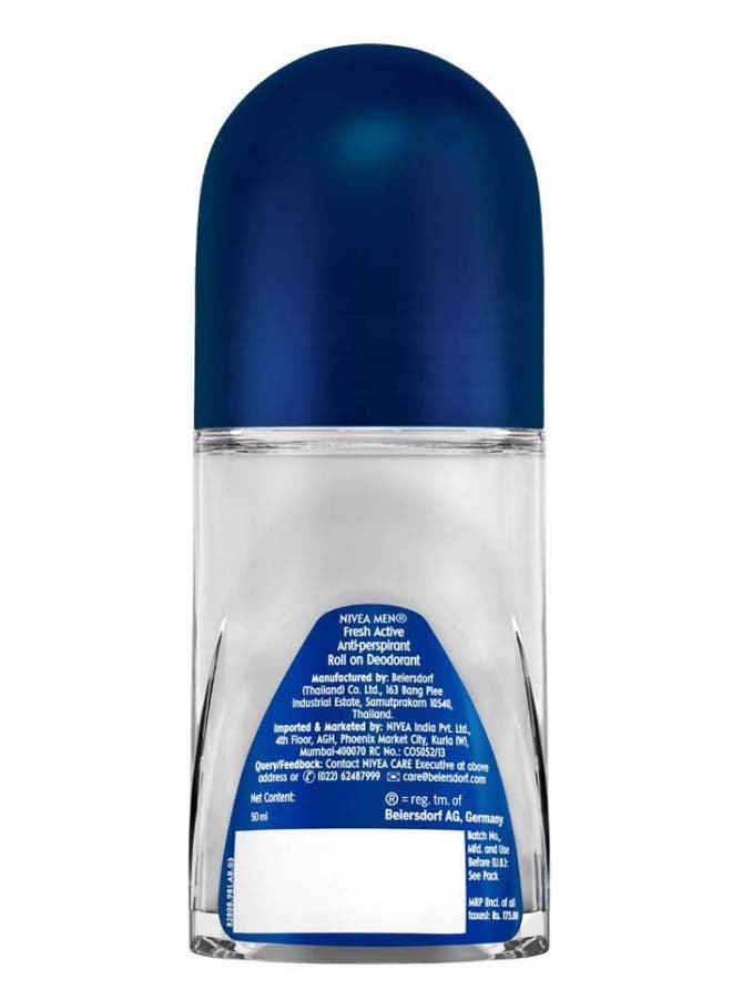 Nivea MEN Fresh Active, Antiperspirant for Men, Fresh Scent, Roll-on 50ml 50ml - Image 4