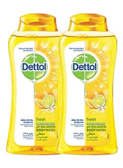 Dettol Pack Of 2 Fresh Anti-Bacterial Body Wash 2 x 250ml 