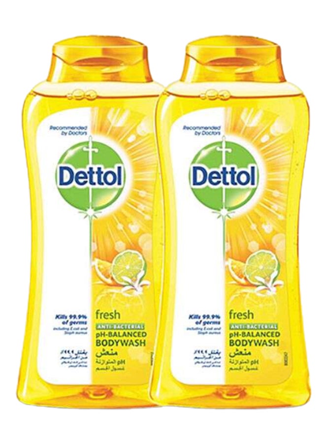 Dettol Pack Of 2 Fresh Anti-Bacterial Body Wash 2 x 250ml 
