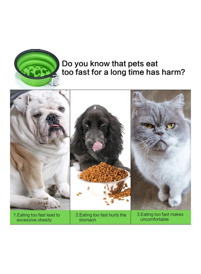 XiuWoo Pet Slow Feeder Bowl Green/Black 5x2.8x7inch - Image 2