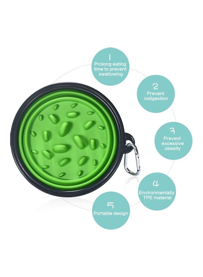XiuWoo Pet Slow Feeder Bowl Green/Black 5x2.8x7inch - Image 3