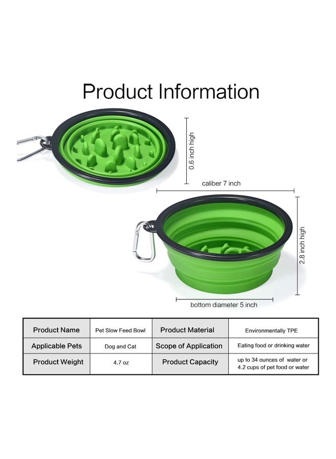 XiuWoo Pet Slow Feeder Bowl Green/Black 5x2.8x7inch - Image 5