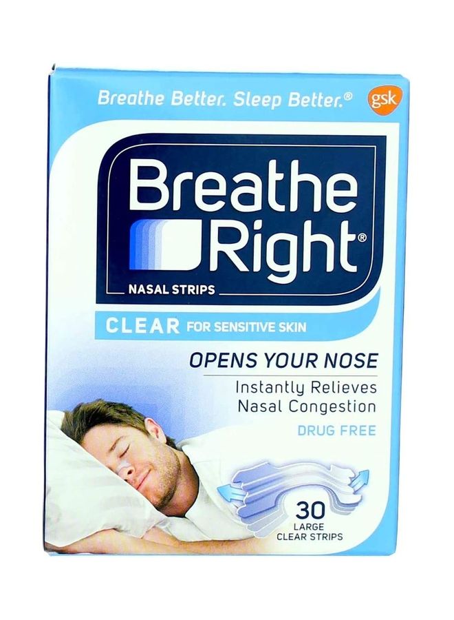 Breathe Right - 30-Piece Nasal Strips Clear Large - Image 1