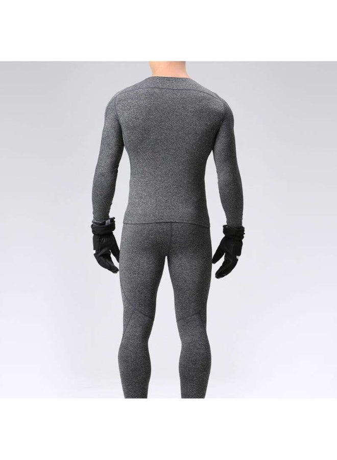 Solid Pattern Sports Wear T-Shirt And Pant Set Light Greyed  - Image 2