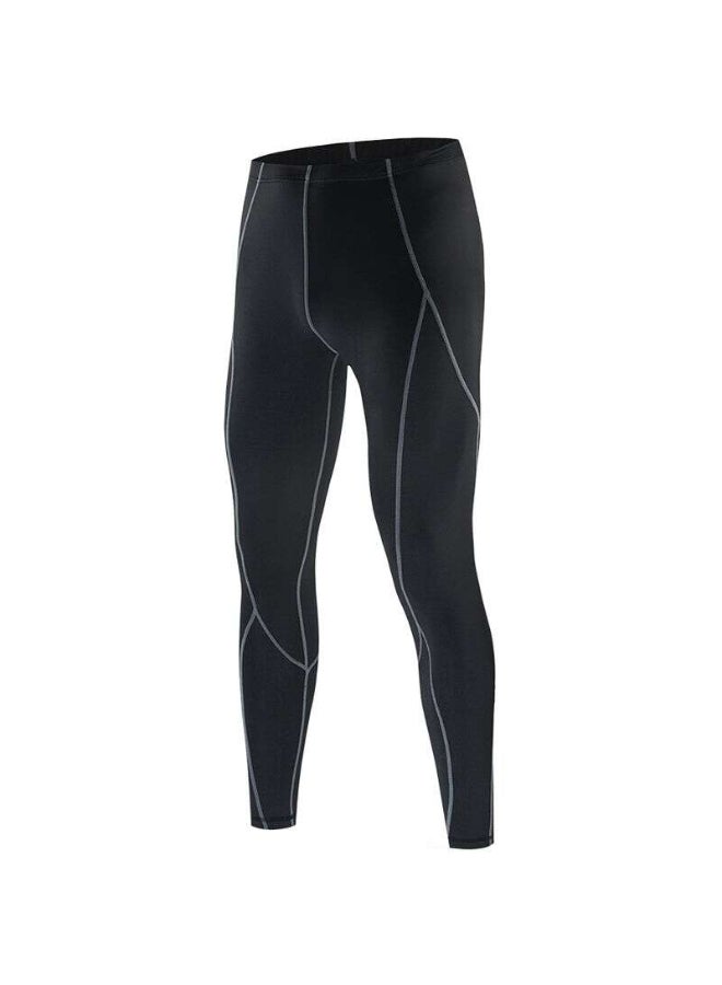 Solid Pattern Mid-Rise Sweatpants Black 
