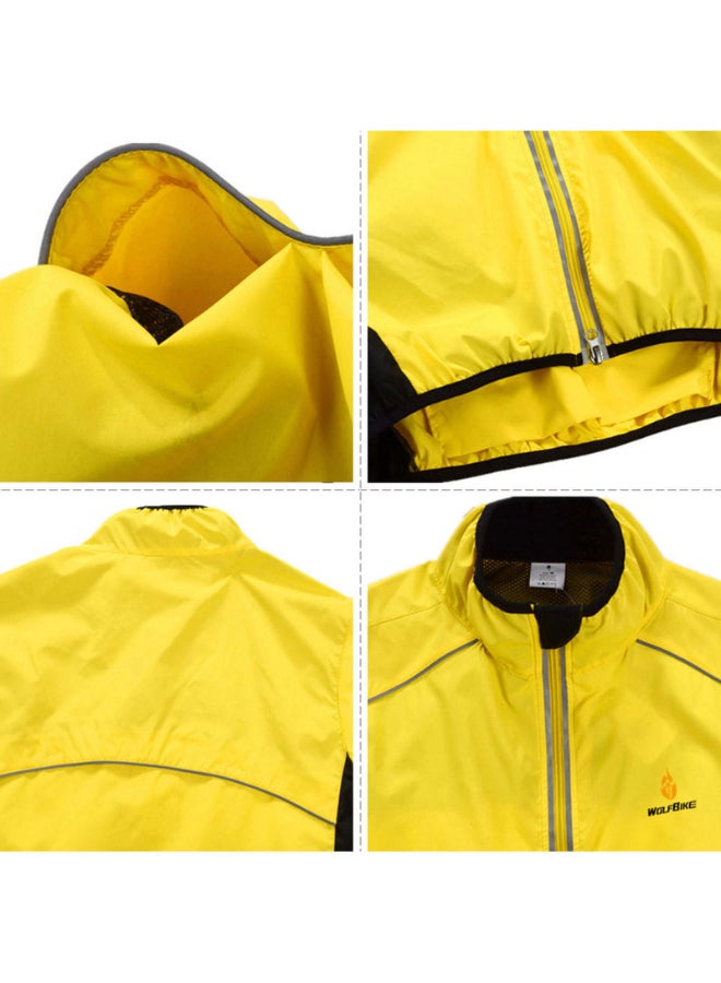 Solid Pattern High Neck Jacket Yellow/Black - Image 3