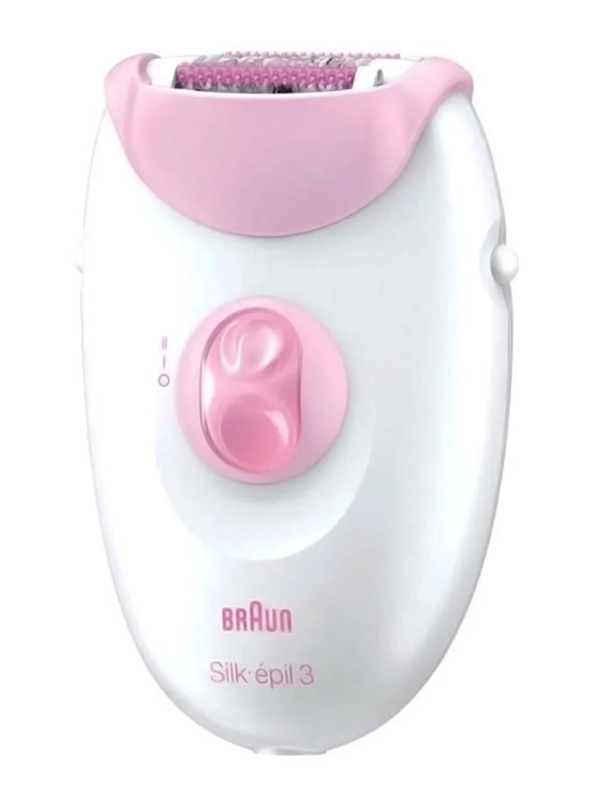 BRAUN Silk-Epil 3 Epilator With Accessories Set Pink/White/Clear