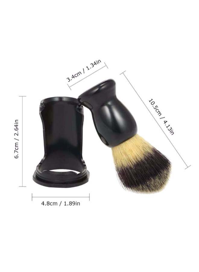 docooler Shaving Brush With Holder Black/Beige - Image 2