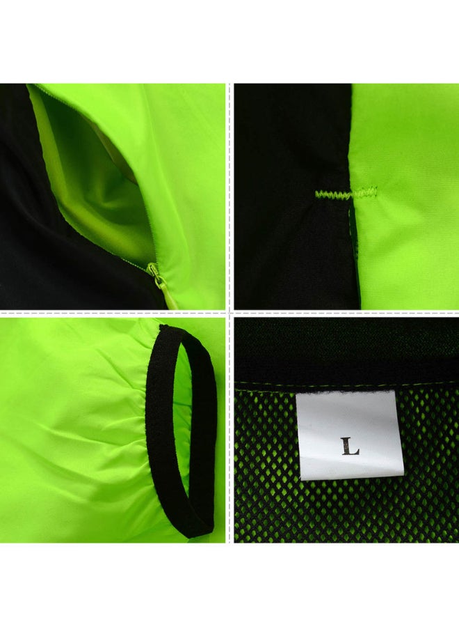 Solid Pattern High Neck Jacket Green/Black - Image 3