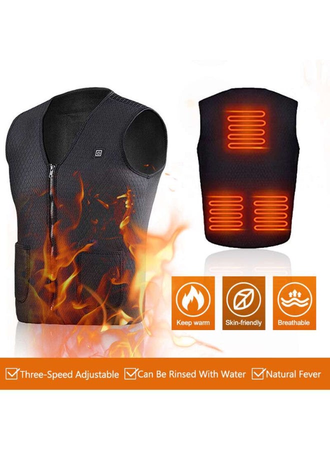 Solid Pattern V-Neck Vest Black  - Image 3
