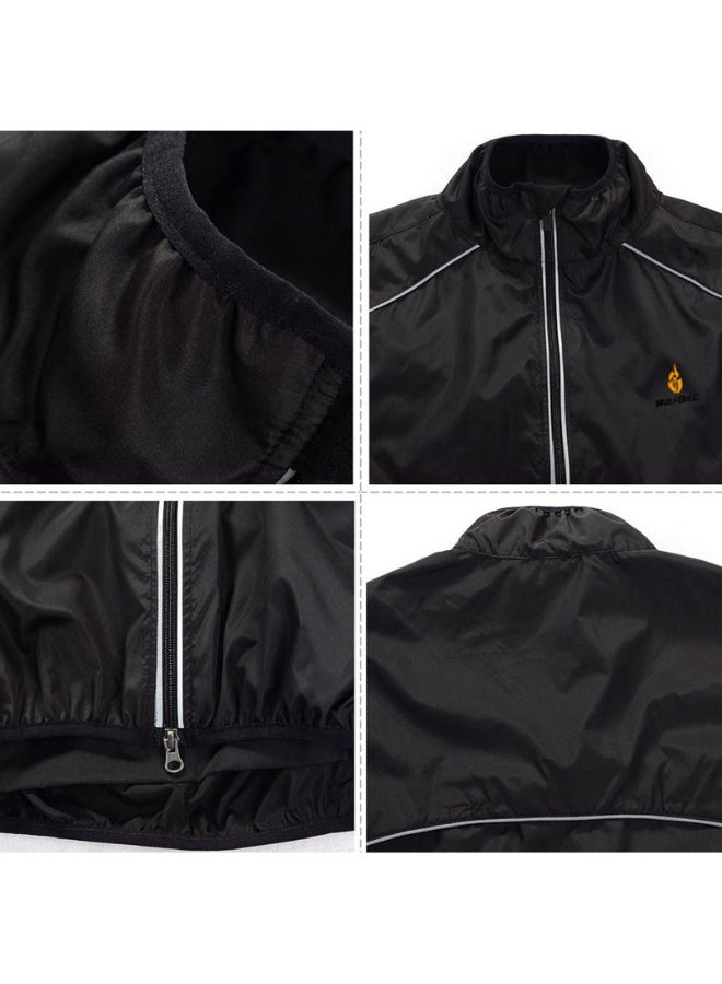 Solid Pattern High Neck Jacket Black - Image 4