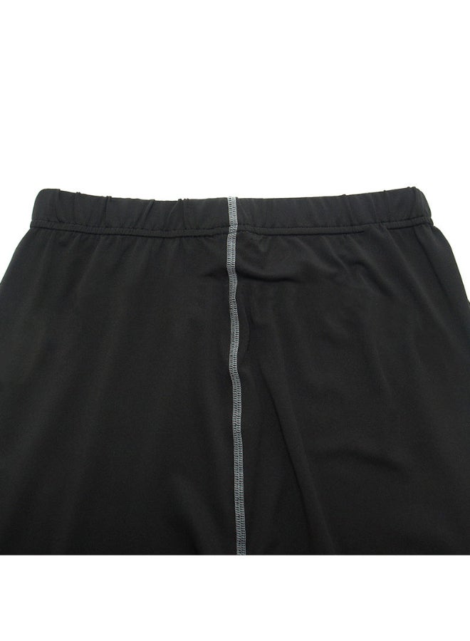 Solid Pattern Mid-Rise Sweatpants Black  - Image 3
