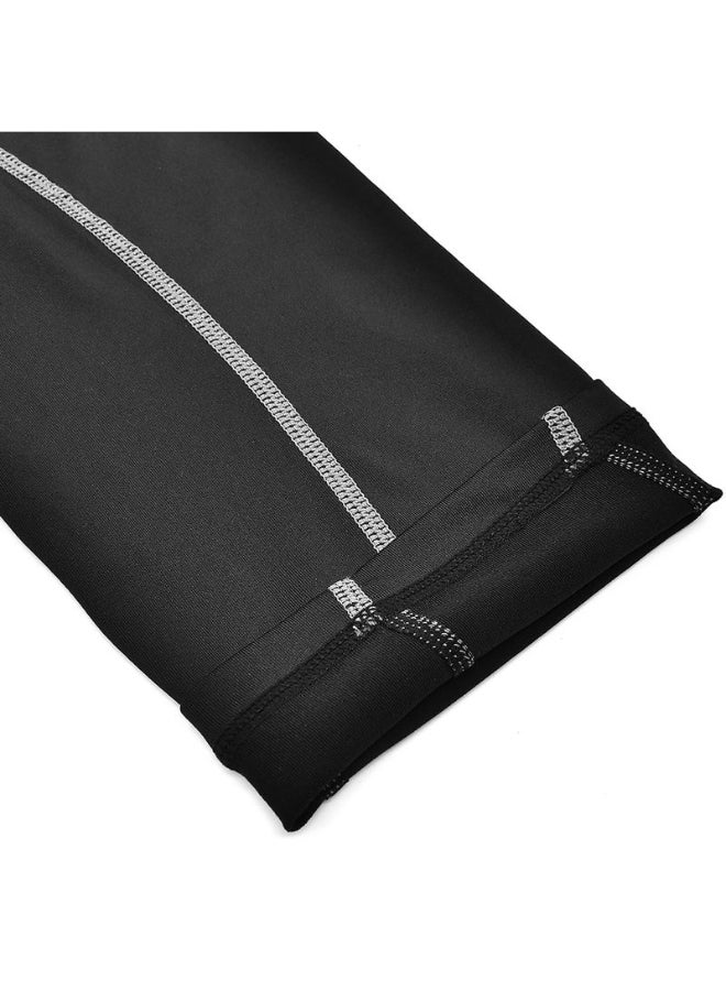 Solid Pattern Mid-Rise Sweatpants Black  - Image 5