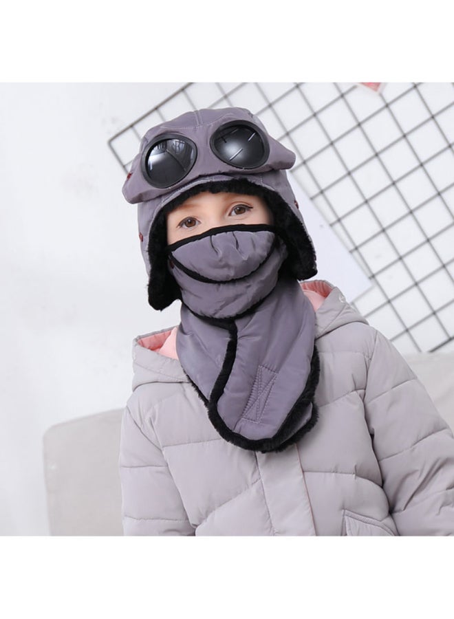 Solid Pattern Goggle Detail Full Face Cover Mask Grey/Black - Image 2