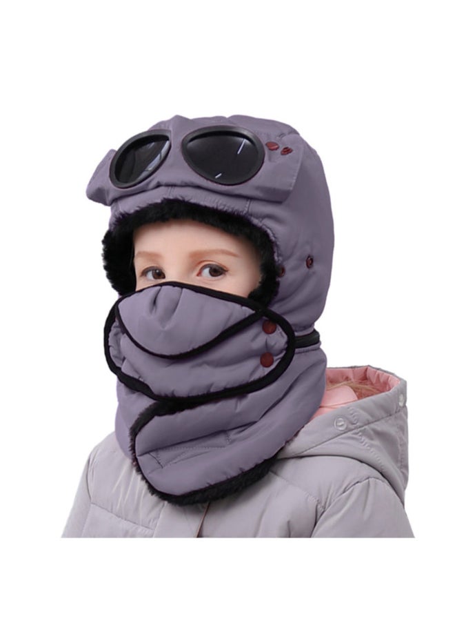 Solid Pattern Goggle Detail Full Face Cover Mask Grey/Black - Image 3