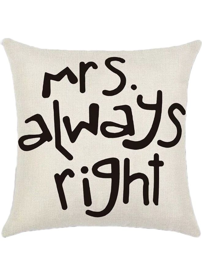 MRS Printed Decorative Pillowcase White/Black 45x45cm - Image 1