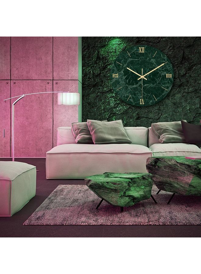 ساعة حائط بتصميم رخامي عصري أخضر غامق  - Image 3