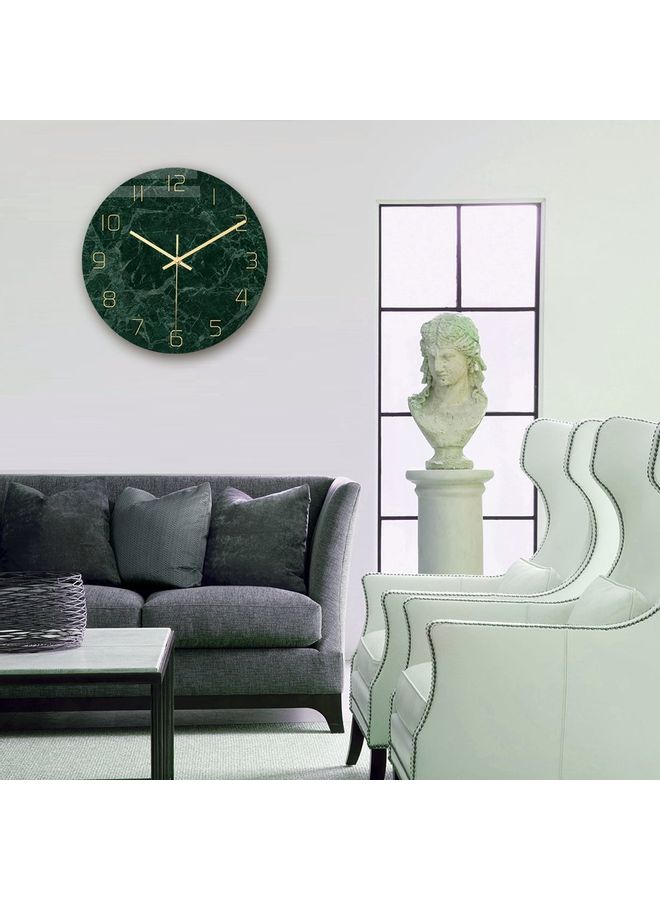 Generic Marble Texture Wall Clock Dark Green  - Image 5