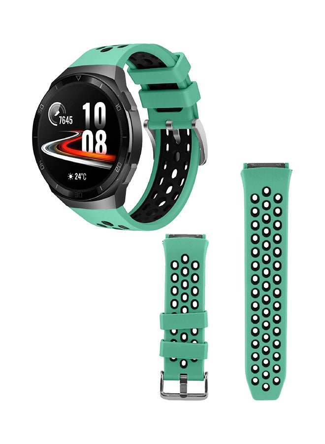 INEIX - Silicone  Replacement Strap For Huawei Watch GT2 e Mint/Black - Image 1