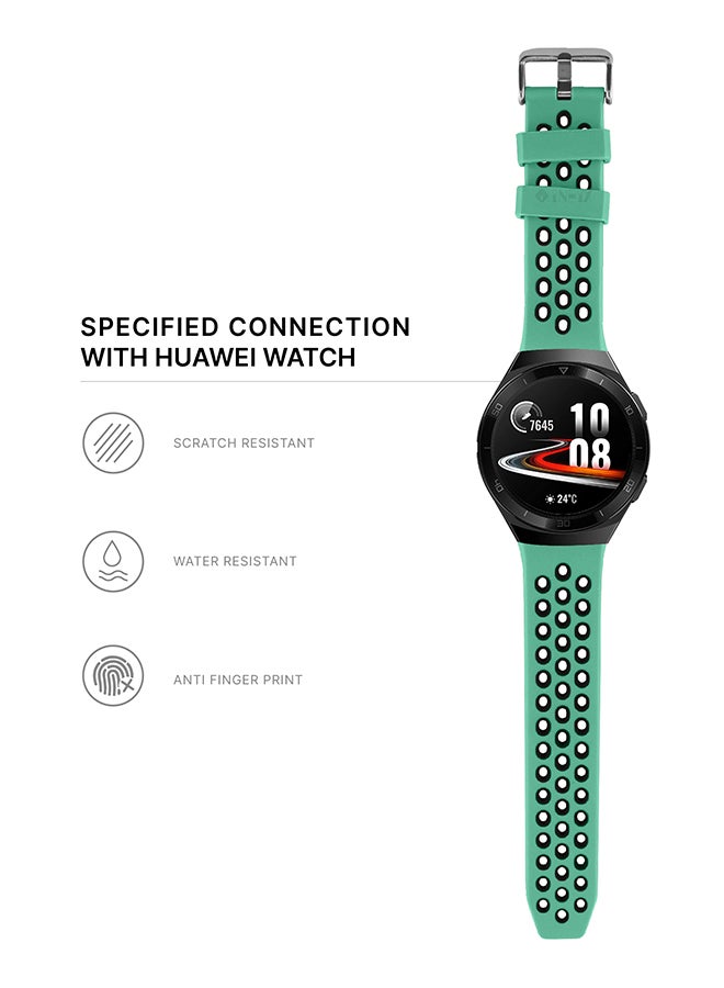 INEIX - Silicone  Replacement Strap For Huawei Watch GT2 e Mint/Black - Image 1