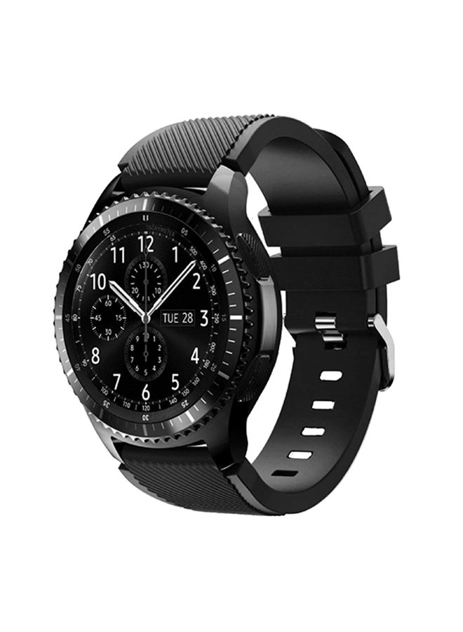 INEIX Textured Silicone Replacement Strap For Samsung Gear S3 Black  - Image 1
