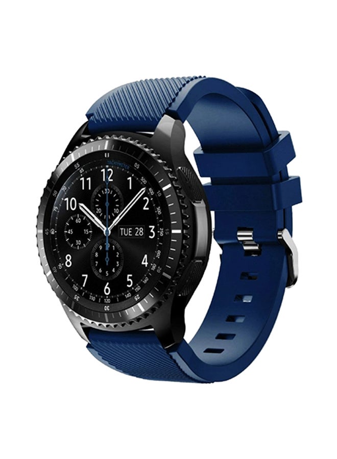 INEIX Textured Silicone Replacement Strap For Samsung Gear S3 Dark Blue - Image 1