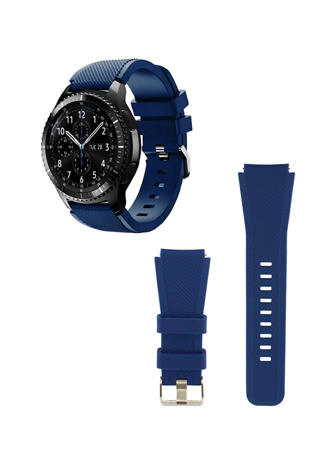 INEIX Textured Silicone Replacement Strap For Samsung Gear S3 Dark Blue - Image 2