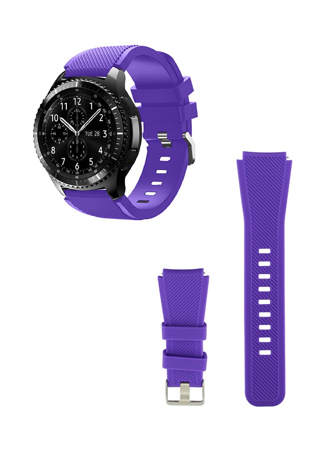 INEIX Textured Silicone Replacement Strap For Samsung Gear S3 Purple  - Image 2