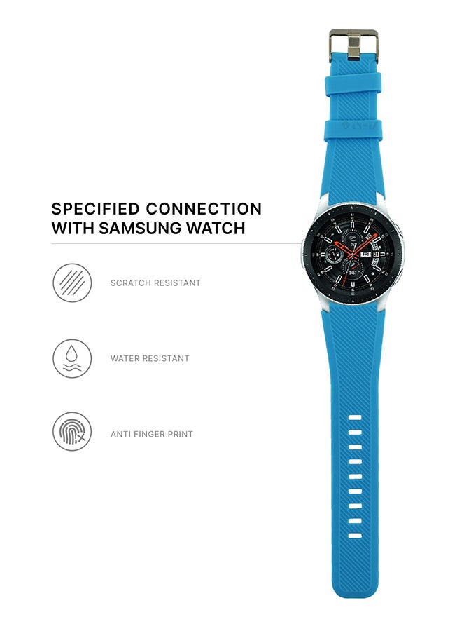INEIX Textured Silicone Replacement Strap For Samsung Galaxy Watch Cyan  - Image 4