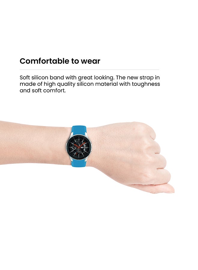 INEIX Textured Silicone Replacement Strap For Samsung Galaxy Watch Cyan  - Image 5