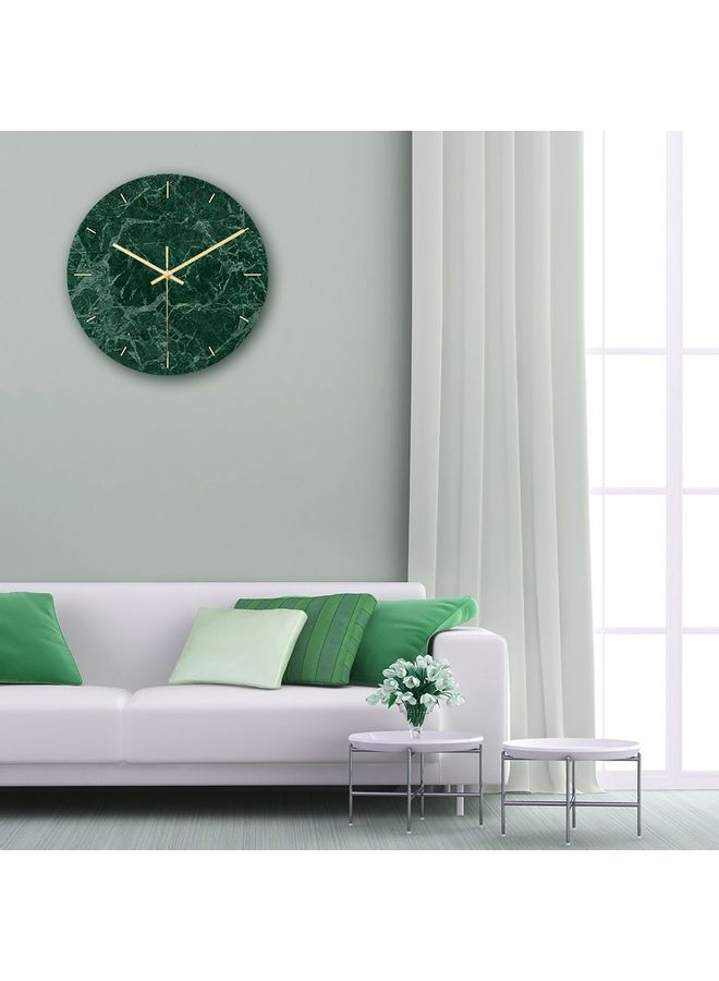 ساعة حائط بتصميم رخامي عصري أخضر غامق  - Image 2