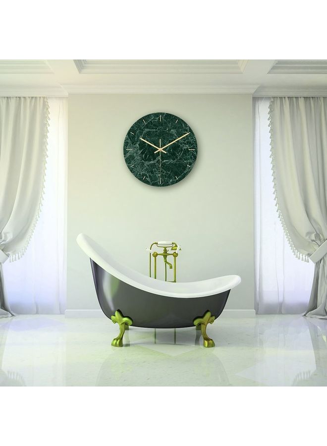 ساعة حائط بتصميم رخامي عصري أخضر غامق  - Image 3