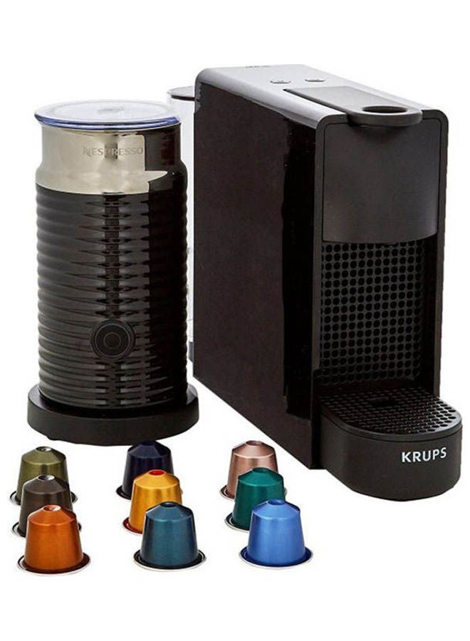 Nespresso - Essenza Mini Coffee Machine With Aeroccino By Krups Black 8.4x20.4x33cm - Image 1