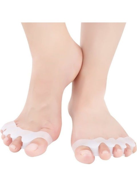 Pack of 2 - Silicone Gel Toe Separators White
