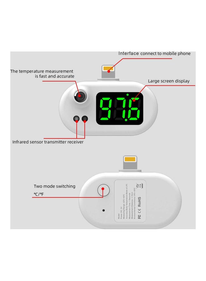 Generic Smart LED Digital Mobile Phone Thermometer  - Image 2