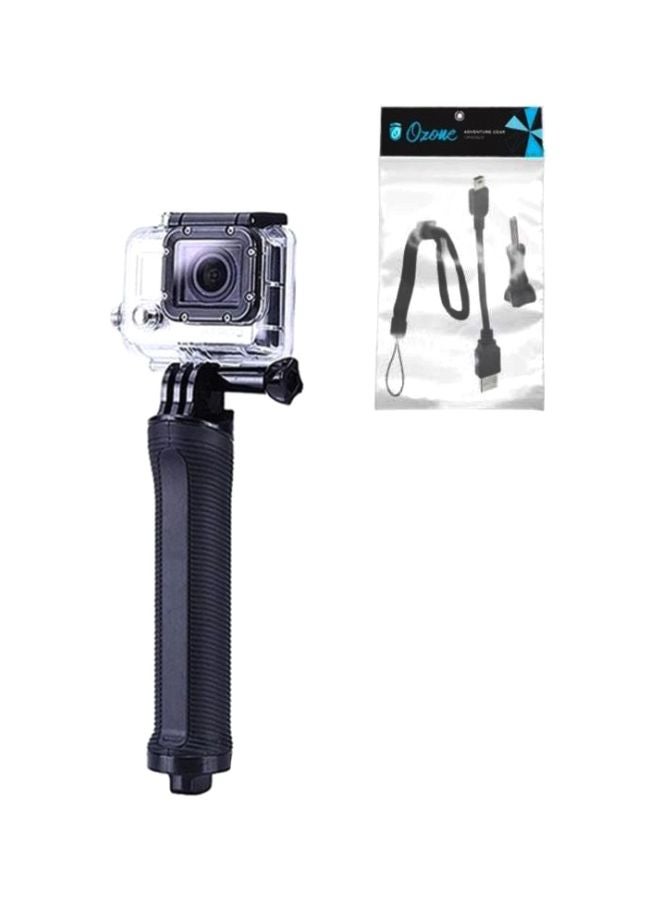 Ozone Selfie Monopod Rechargeable Handheld Grip Pole Stick And Power Bank Blue/Black/Silver - Image 2