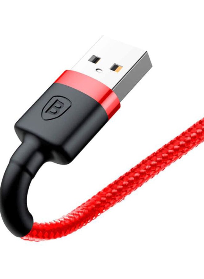 بيسوس كابل USB كافيول لأجهزة آيفون لمزامنة البيانات والشحن بتيار 2.4 أمبير أحمر وأسود - Image 3