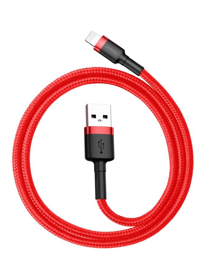 بيسوس كابل USB كافيول لأجهزة آيفون لمزامنة البيانات والشحن بتيار 2.4 أمبير أحمر وأسود - Image 2