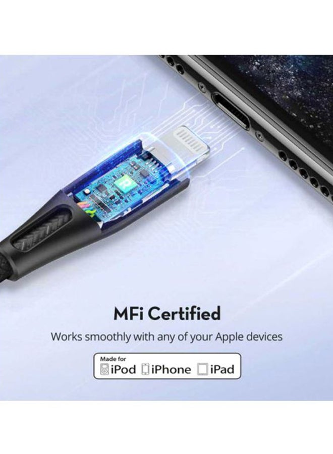 RAVPOWER Type-C To Lightning Data Sync Charging Cable Black - Image 2