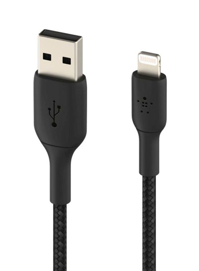 belkin - Braided iPhone Charging Cable, USB A To Lightning Cable (Boost Charge To USB For iPhone, iPad, Airpods) MFI-Certified Apple Cable, (3 M) Black - Image 1