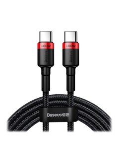 كابل USB Type-C إلى USB Type-C PD 2.0 من كافولي أسود/ فضي/ أحمر