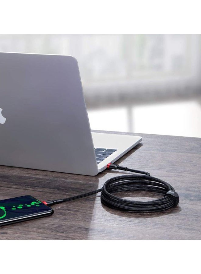 بيسوس - كابل USB Type-C إلى USB Type-C PD 2.0 من كافولي أسود/ فضي/ أحمر - Image 1