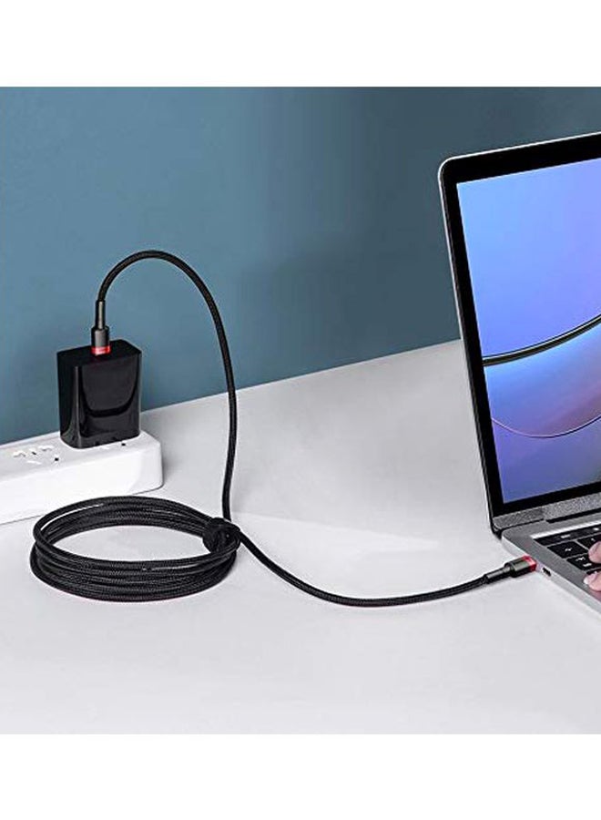 بيسوس - كابل USB Type-C إلى USB Type-C PD 2.0 من كافولي أسود/ فضي/ أحمر - Image 1