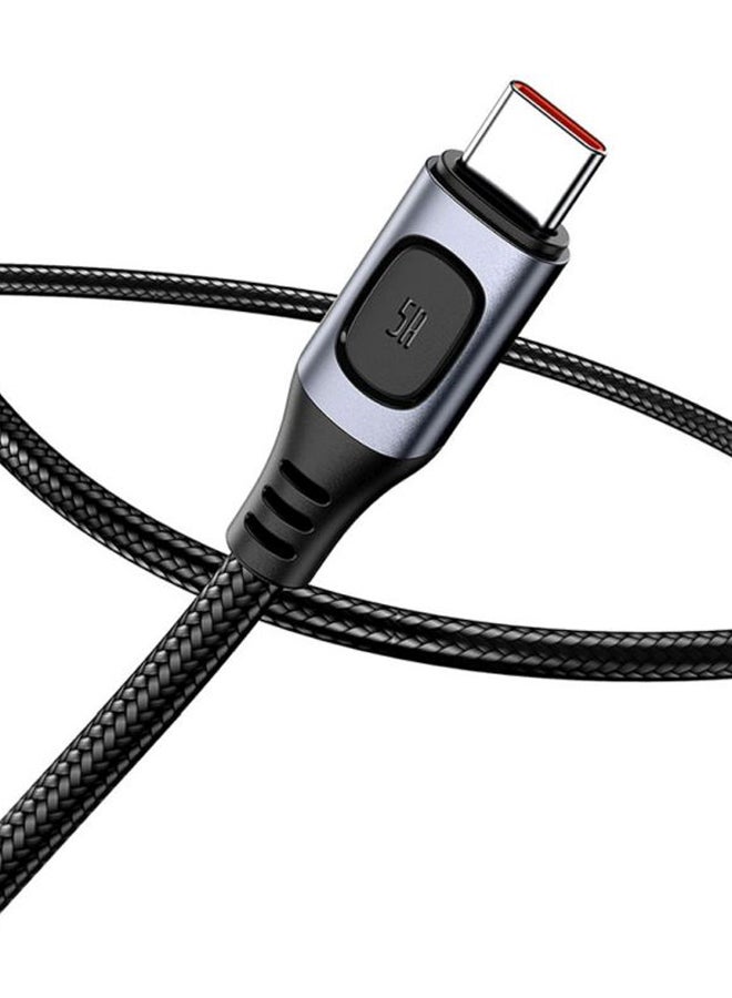 Baseus USB A to Type C 5A Fast Charging Cable Flash Series Zinc Alloy Data Cable Premium Nylon Braided USB Cable Compatible for Samsung Galaxy, Nintendo Switch, Huawei Mate Book X Pro iPad mini 6 etc. 2Meter Black - Image 2