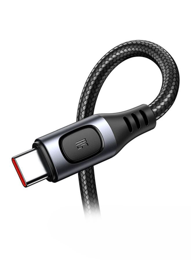 Baseus USB A to Type C 5A Fast Charging Cable Flash Series Zinc Alloy Data Cable Premium Nylon Braided USB Cable Compatible for Samsung Galaxy, Nintendo Switch, Huawei Mate Book X Pro iPad mini 6 etc. 2Meter Black - Image 3