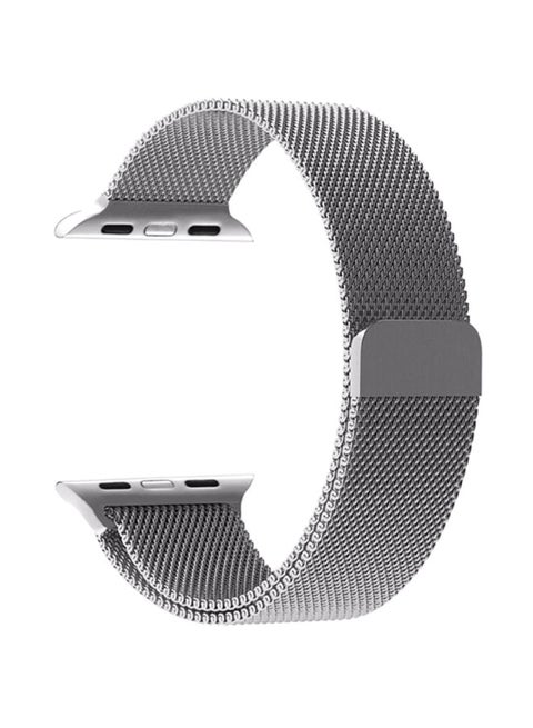 Milanese Loop Buckle Band For Apple Watch 42mm Silver