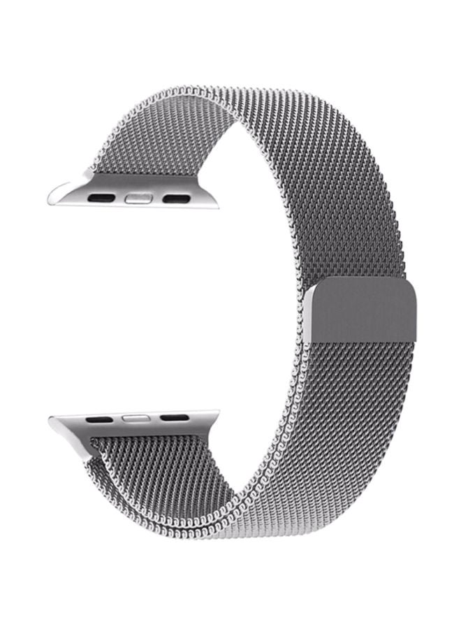 MARGOUN - Milanese Loop Buckle Band For Apple Watch 42mm Silver - Image 1