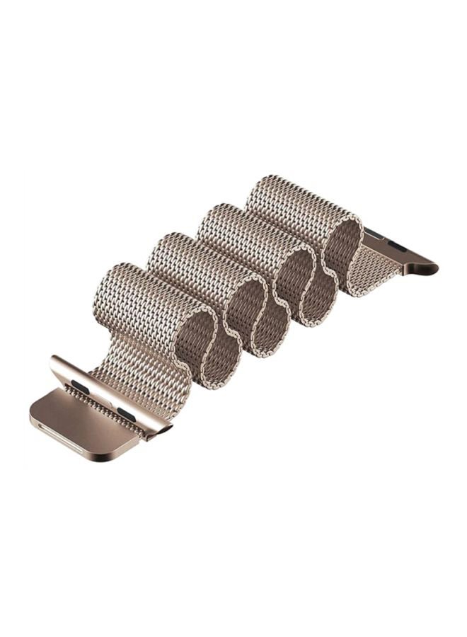 MARGOUN - Milanese Loop Stainless Steel Band for Apple Watch 42/44/45mm Gold - Image 1