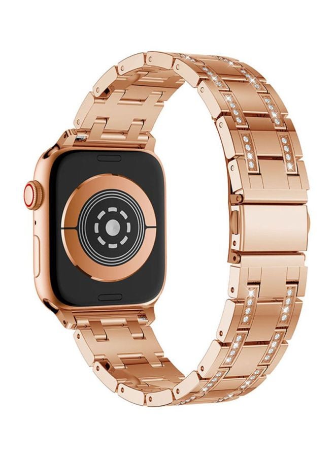Voberry Replacement Band Wrist Strap For Apple Watch Series 44mm Rose Gold - Image 3