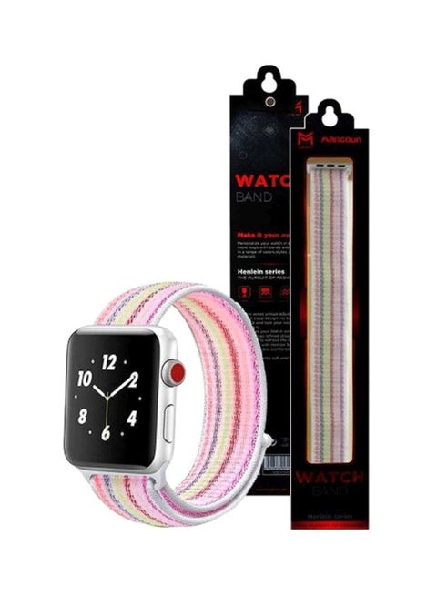 Henlein Series Nylon Band For Apple Watch 42/44mm Pink/White/Green